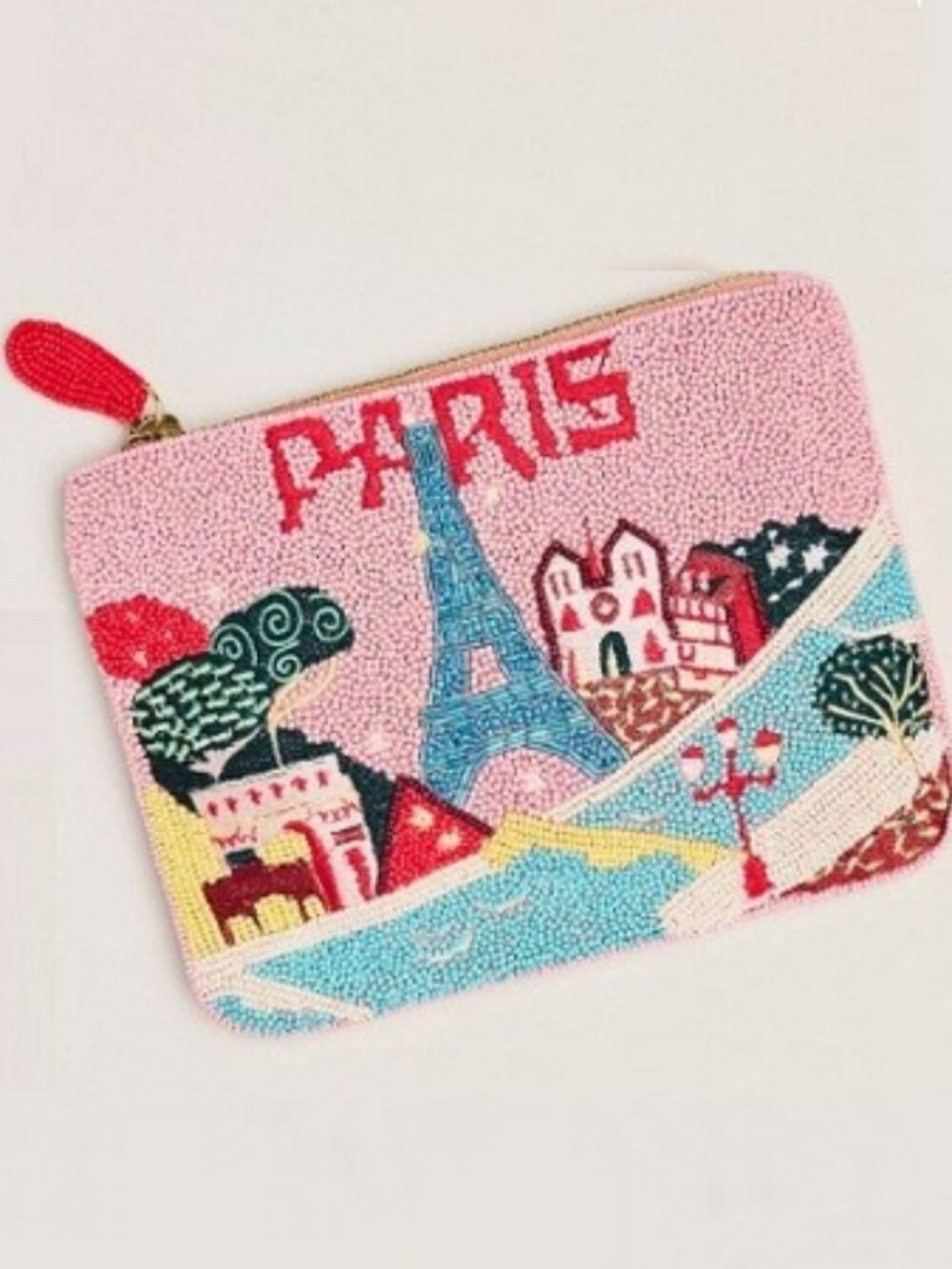 NWT Anthropologie Beaded City Pouch / Bag, Paris by Daniella Manini HTF!